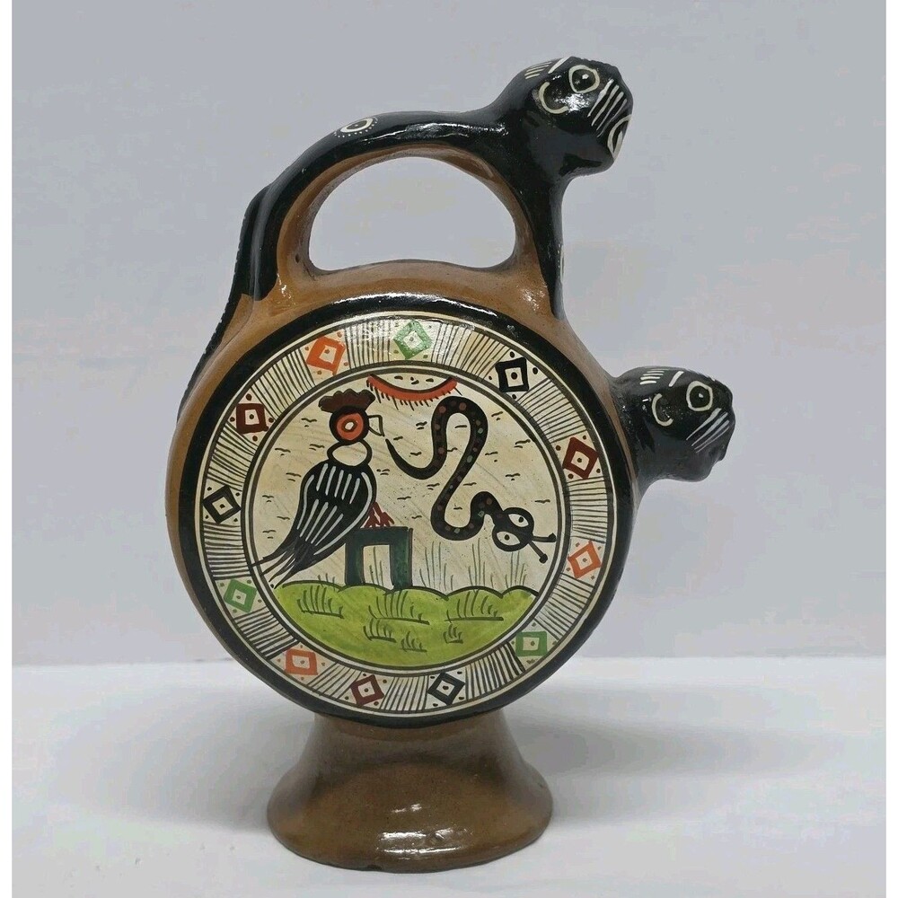 Vintage Cusco Traditional Peruvian Salamanca Chicha Pitcher Vassel Handmade Peru